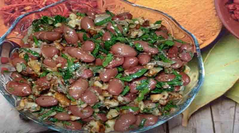 Салат с красной фасолью и грецкими орехами