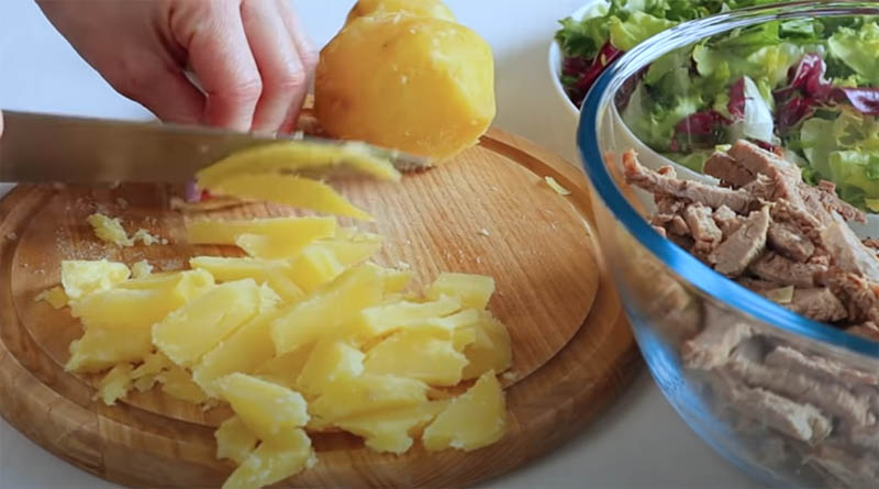 Нарезка картофеля для салата